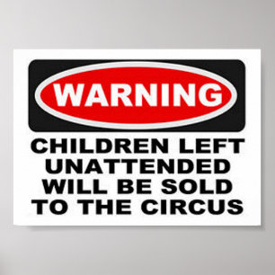 Affiche Avertissement pour enfants