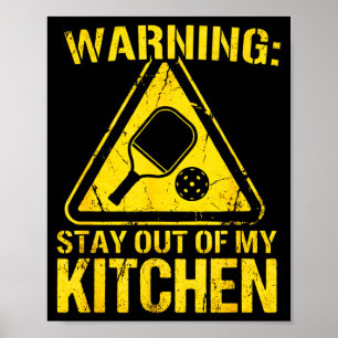 Affiche Avertissement restez hors de la cuisine palette de
