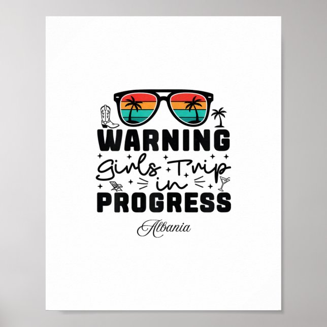 Affiche Avertissement Voyage de Filles en Cours Vacances A (Devant)