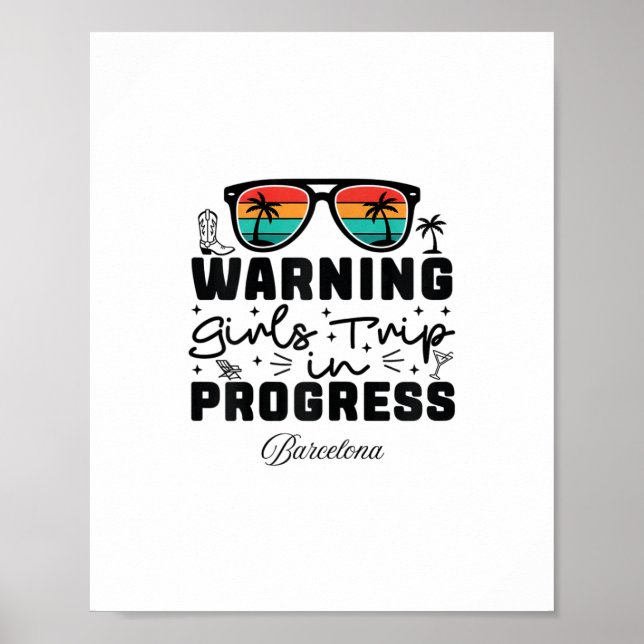 Affiche Avertissement Voyage de Filles En Cours Vacances B (Devant)