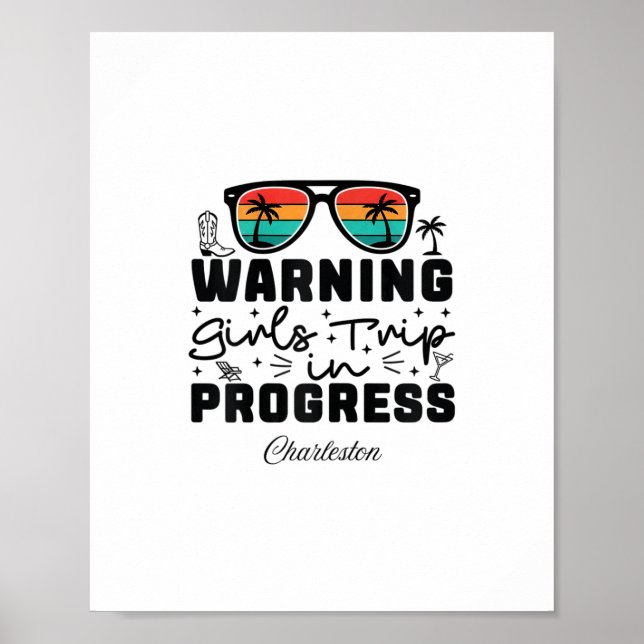 Affiche Avertissement Voyage de Filles en Cours Vacances C (Devant)