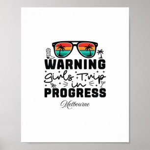 Affiche Avertissement Voyage de Filles en Cours Vacances M