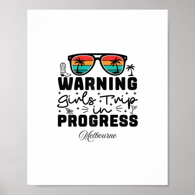 Affiche Avertissement Voyage de Filles en Cours Vacances M (Devant)