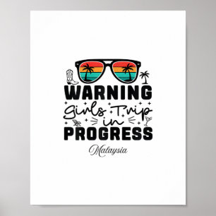 Affiche Avertissement Voyage de Filles en Cours Vacances M