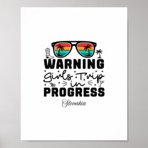 Affiche Avertissement Voyage de Filles En Cours Vacances S