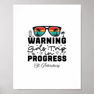 Affiche Avertissement Voyage de Filles En Cours Vacances S