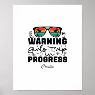 Affiche Avertissement Voyage Filles En Cours Vacances Croa