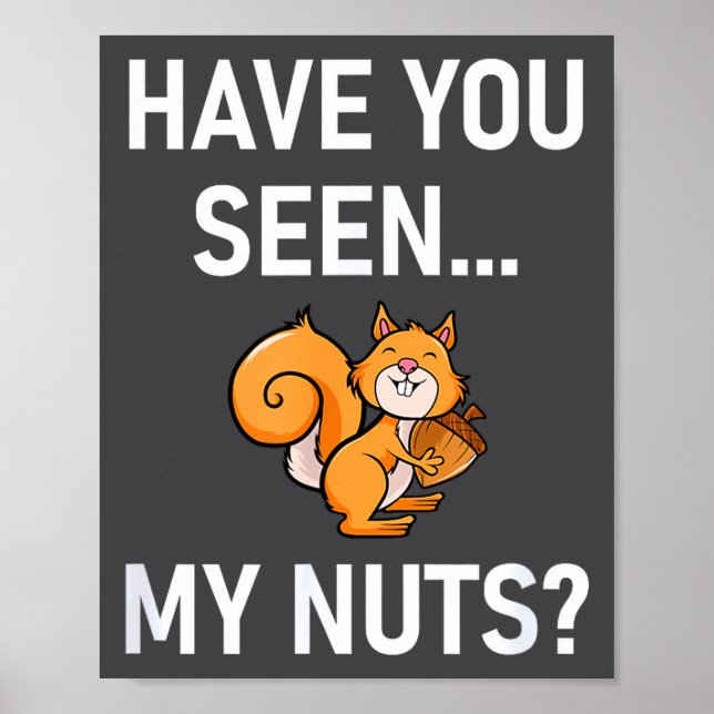 Affiche Avez-vous vu mes noix, Squirrel Pun drôle, Blagues (Devant)