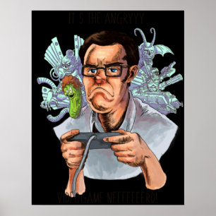 Affiche AVGN Videogame en colère Nerd