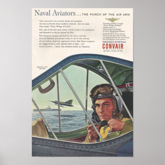 Affiche Aviateurs navals Ad Convair 1954 (Devant)