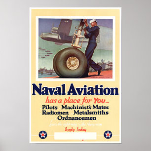 Affiche Aviation navale 2ème guerre mondiale