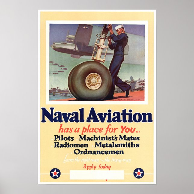 Affiche Aviation navale 2ème guerre mondiale (Devant)