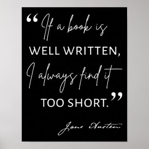 Affiche Avid Reader II - Citation Jane Austen