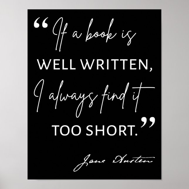 Affiche Avid Reader II - Citation Jane Austen (Devant)