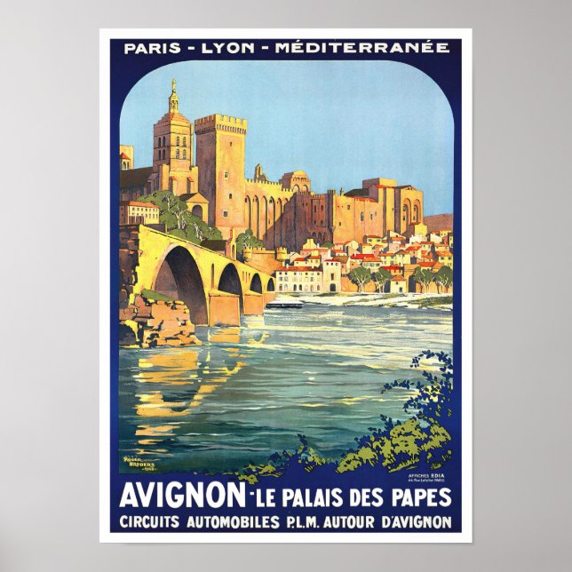 Affiche Avignon France voyage vintage (Devant)