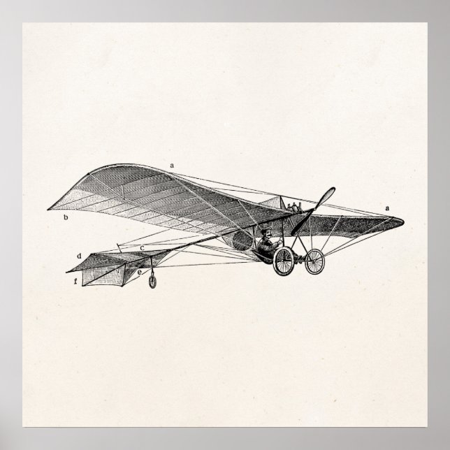 Affiche Avion à hélice vintage Rétro Ancien Avion à hélice (Devant)