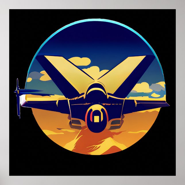 Affiche Avion à réaction de combat (Devant)