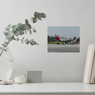 Affiche Avion ancien P-51 Mustang Aviation Anniversaire