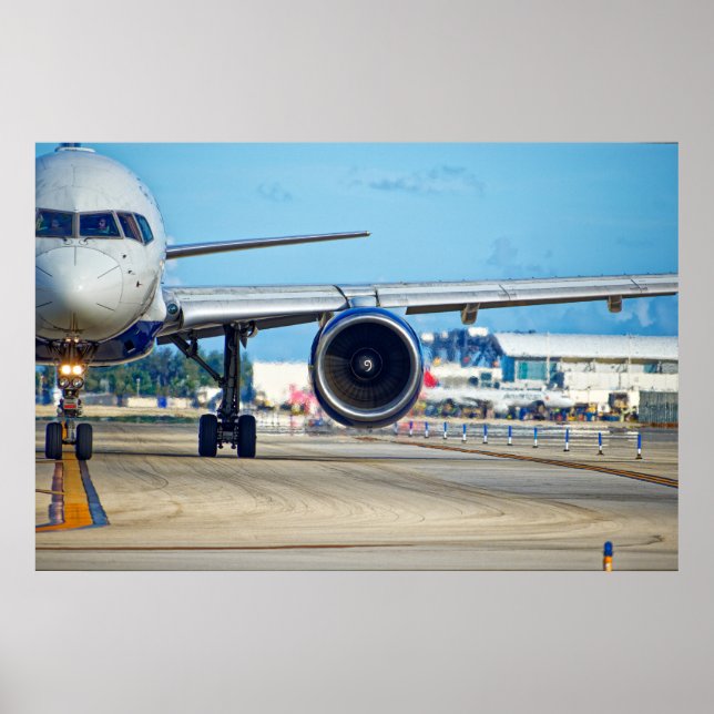 Affiche Avion circulant vers le départ (Devant)