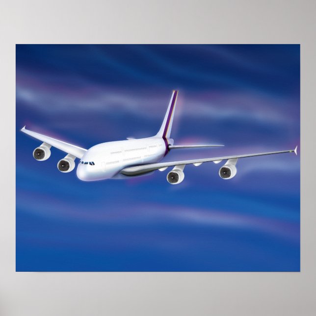 Affiche Avion Commercial à Deux Ponts (Devant)