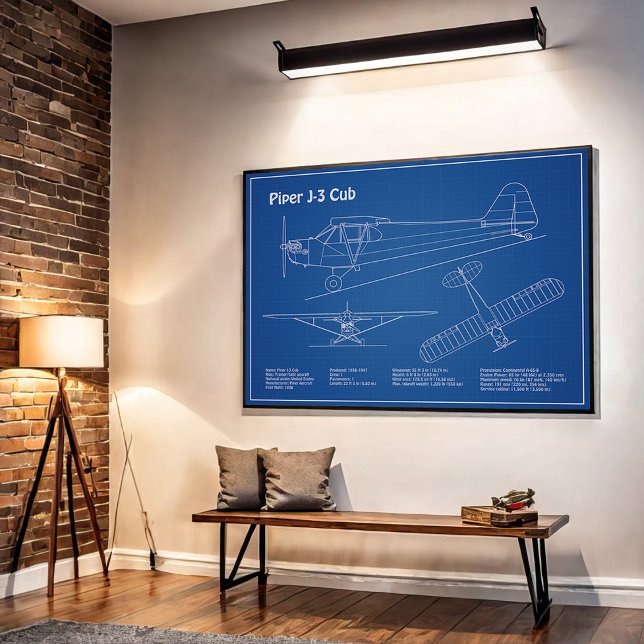 Affiche Avion Cub - Plan directeur de l'avion AD (Créateur téléchargé)