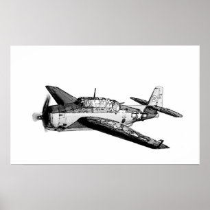 Affiche Avion de chasse 2ème guerre mondiale