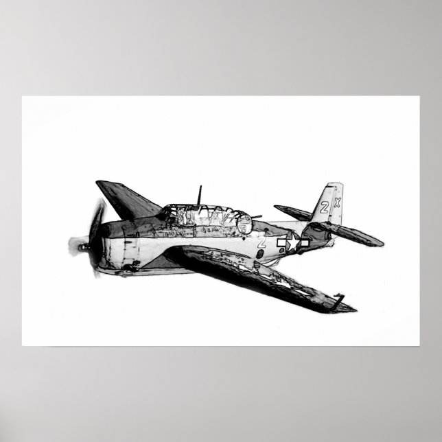 Affiche Avion de chasse 2ème guerre mondiale (Devant)