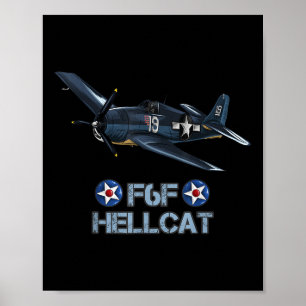 Affiche Avion de chasse F6f Hellcat de la Seconde Guerre m