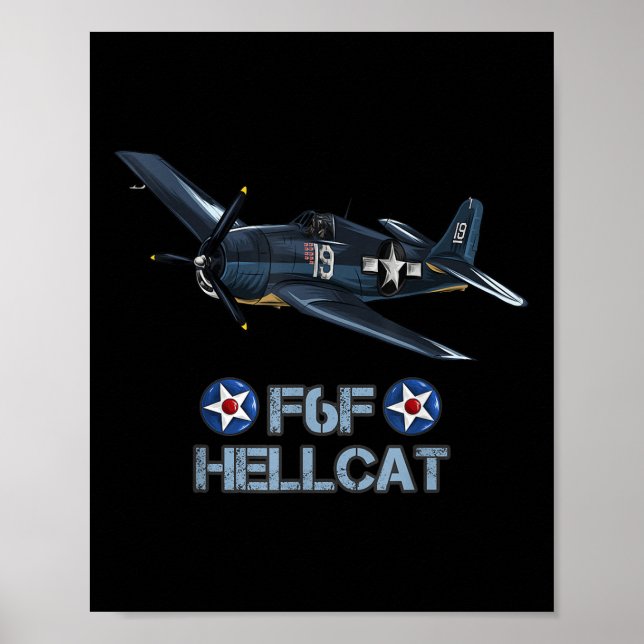 Affiche Avion de chasse F6f Hellcat de la Seconde Guerre m (Devant)
