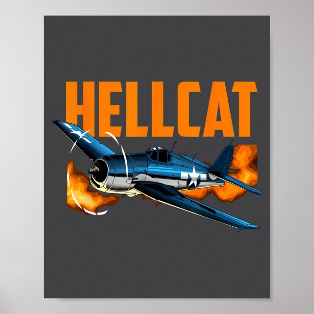 Affiche Avion de combat Hellcat de l'armée américaine Wwii (Devant)