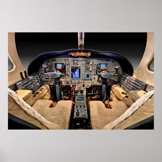 Affiche Avion Jet Cockpit (Devant)