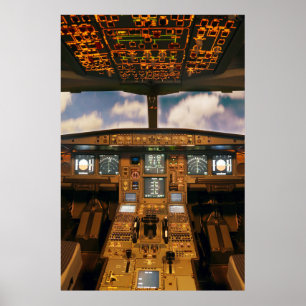 Affiche Avion Jet Cockpit