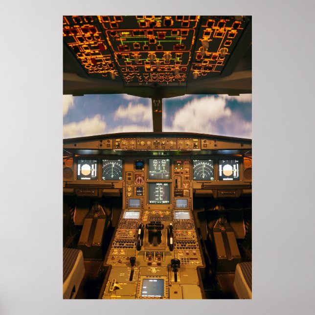 Affiche Avion Jet Cockpit (Devant)