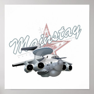 Affiche Avion militaire de dessin