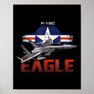 Affiche Avion militaire de guerre Usa F15 Eagle