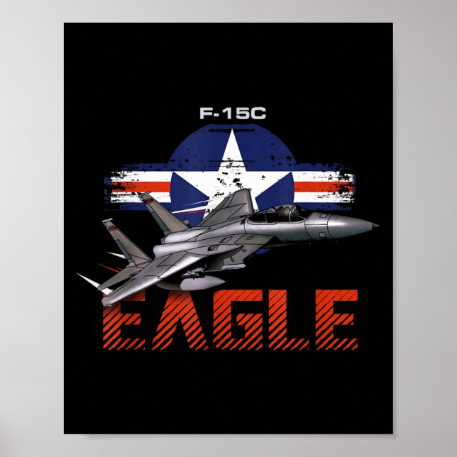 Affiche Avion militaire de guerre Usa F15 Eagle (Devant)
