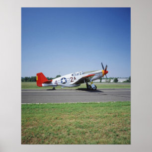 Affiche avion P-51 C Tuskegee Red Tail au CAF Air