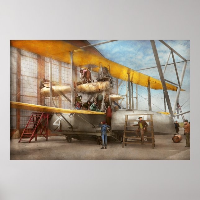Affiche Avion - Préparation pour un long vol 1919 (Devant)
