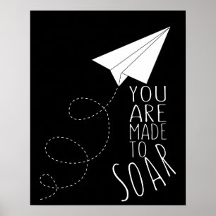Affiche avion tu as fait mon cœur s'envoler inspirationnel