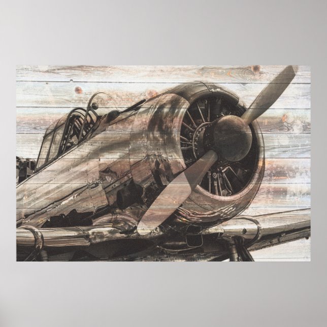 Affiche Avion vintage (Devant)