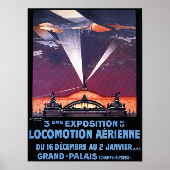 Affiche Avion volant au-dessus de l'affiche de la lumière  (Devant)