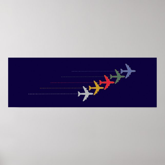 Affiche avions colorés (Devant)