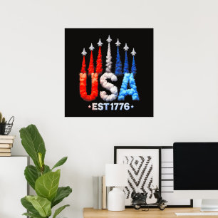Affiche Avions de chasse du 4 juillet Usa Patriotique