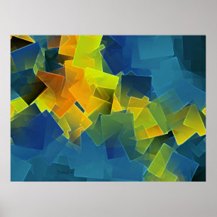 Affiche Avions de dérive - copie colorée d'art abstrait