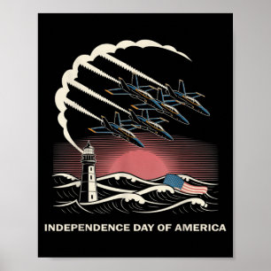 Affiche Avions du spectacle aérien de la fête de l'indépen