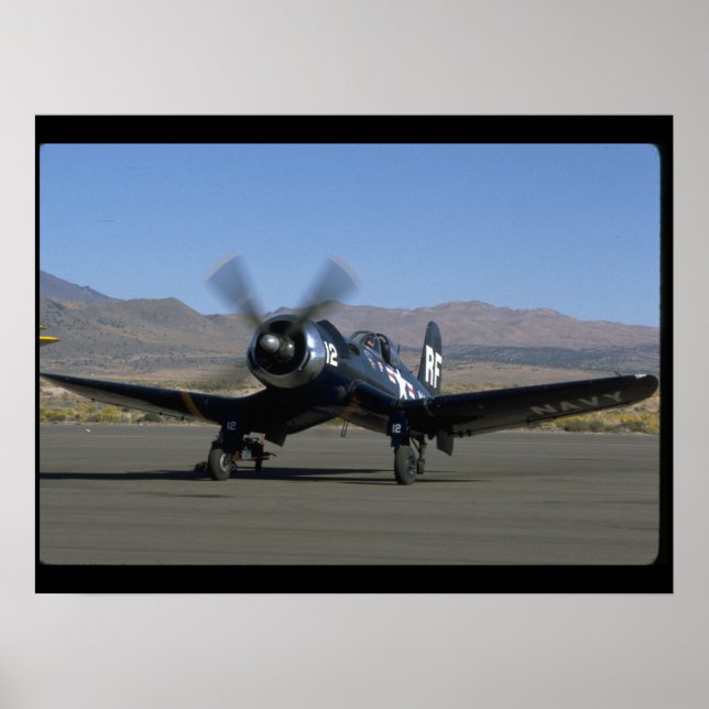 Affiche Avions F4U en Corse, avant gauche_2ÈME GUERRE MOND (Devant)