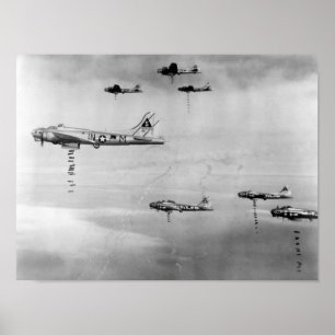 Affiche Avions larguant des bombes sur l'Allemagne - 1945