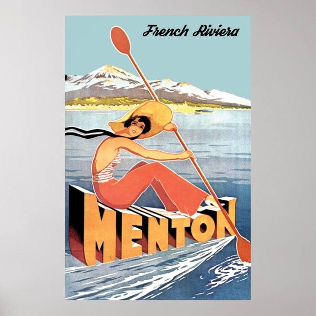 Affiche Aviron sur Menton (Devant)