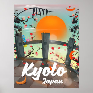 Affiche Avis de voyage de Kyoto Japon