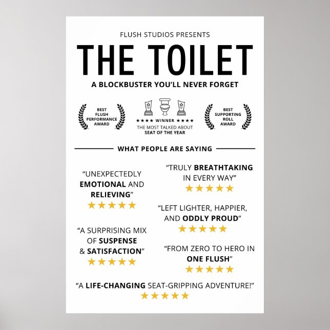 Affiche Avis drôles sur les toilettes (Devant)